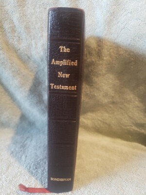 #ad The Amplified New Testament 1958 Black Leather Bible Zondervan 9th Edition FINE $49.00