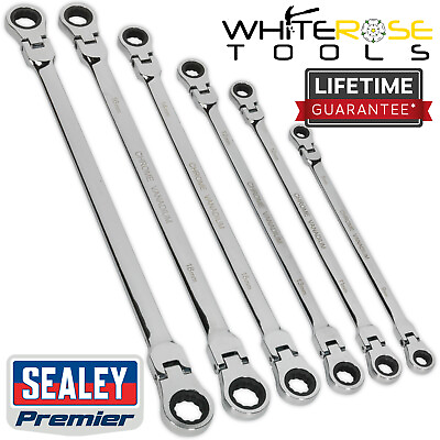 #ad Sealey Premier Flexi Head Double End Ratchet Ring Spanner Set 6pc Extra Long GBP 159.65