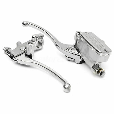 7 8quot; Motorcycle Handlebar Hydraulic Brake Master Cylinder amp; Clutch Lever Chrome $24.99