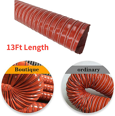 #ad 1#x27;#x27; Silicone 2 Ply Black Air Ducting Flexible Air Duct Cold amp; Hot Air Wire Helix $56.66