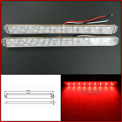 #ad Clear Red Optronics Ultrathin LED Truck Trailer Stop Tail Turn Submersible RV $18.99