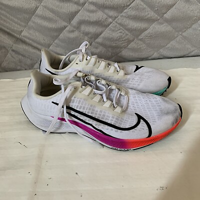 #ad Nike Air Shoes Men#x27;s 7.5 Zoom Pegasus 37 Running Lace Up Rainbow Swoosh $70.00