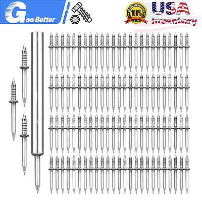 #ad 100 Pcs Double Head Skirting Thread Seamless Nail W a Nail Specific Sleeve Tool $7.99