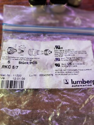 #ad Lumberg RKC 5 7 {LOT OF 5} 5 Pin 12mm Field Wireable Connector **NEW NO BOX** $20.00