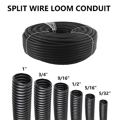 #ad #ad Split Wire Loom Conduit Convoluted Tubing Flex Harness Cable Protector Cover Lot $29.44