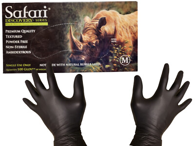 #ad Black Nitrile Exam Glove Size Small Medium Large XL Box of 100 $9.99