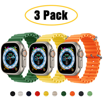 #ad 3 PACK Ocean Band Strap for Apple Watch 9 8 7 6 5 4 SE Ultra 2 38 40 45 49mm $9.89