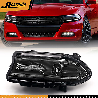 #ad #ad Left Driver Headlight Assembly For 2015 2021 Dodge Charger Halogen W LED DRL $93.99