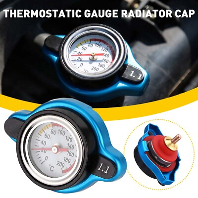 #ad 1.1 Bar Thermostatic Radiator Cap 13 PSI Pressure Rating with Temperature Gauge $12.49
