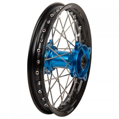 #ad Tusk Impact Complete Wheel Rear 14 x 1.60 Black Rim Silver Spoke Blue Hub $247.88