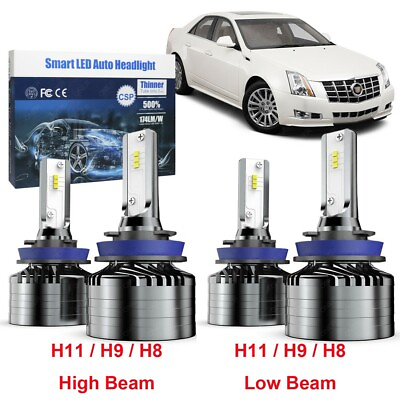 #ad H11 Low Beam H9 High Beam LED Combo Headlight Bulb For Cadillac CTS 2008 2013 $124.44