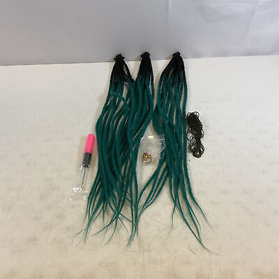 #ad Sangtok Womens Synthetic 24 Inch Ombre Teal Green Dreadlock Extensions $24.99