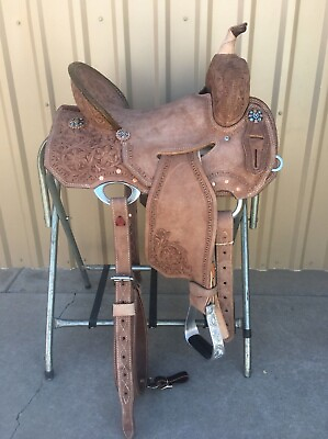 #ad Western Leather Barrel Horse Saddle hand tooled amp; Tack Set 10quot; to 18quot; Free Ship $373.80