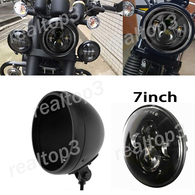 #ad DOT 7 inch LED Headlight Housing Bracket Bucket For Harley Glide Softail FLHX $75.22