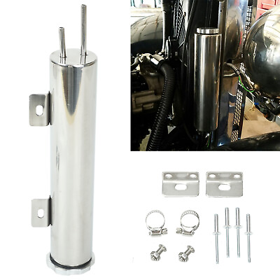 #ad Polished Stainless Steel 14 OZ 2quot; X 10quot; Radiator Over Flow Puke Tank Catch Can $23.68