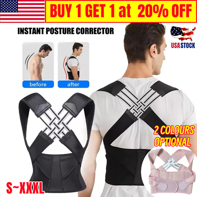 #ad Posture Corrector Shoulder Support Belt Body Brace Bad Back Lumbar Men Women NEW $13.59