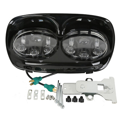#ad 5.75quot; Dual LED Headlight Projector Lamp Fit For Harley Touring Road Glide 98 13 $106.99