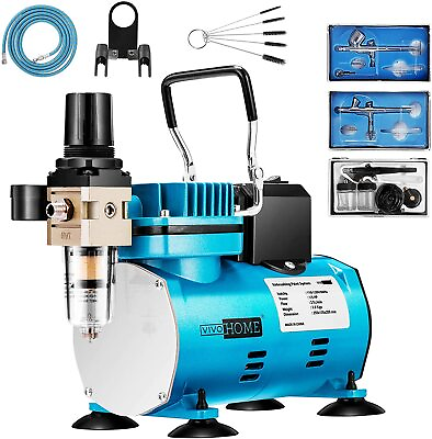 Airbrush Compressor Kit 110 120V with 1 5 HP Air Compressor and 3 Airbrush Kits $89.99