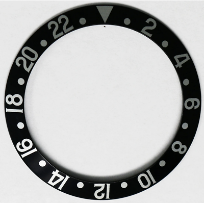 #ad Bezel Insert Aluminum For Rolex GMT Black Vintage Silver Fat Font $9.95