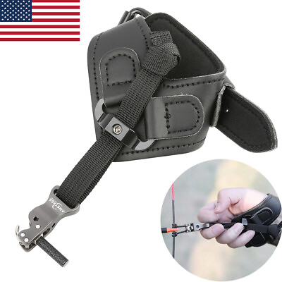#ad Archery Release Aids Wrist Strap Trigger Adjustable Compound Bow Hunting Target $20.67