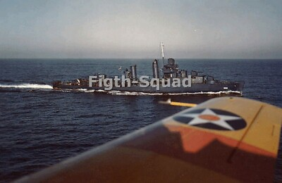 #ad WW2 Picture Photo 1941 USS Drayton taken from Navy SNJ aircraft 6x4in 7243 $5.95