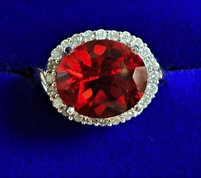 #ad Ladies Red Andesine amp; Diamond Ring $599.00