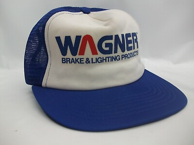 #ad Wagner Brake Lighting Swingster Hat Vintage Blue White Snapback Trucker Cap $19.99