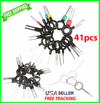 #ad 41PCS Wire Terminal Removal Tool Car Electrical Wiring Crimp Connector Pin Key $7.89