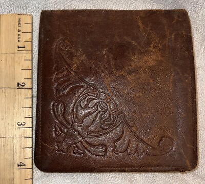 #ad Vintage handmade leather wallet Embossed Has S.T. NELSON On Inside $6.99