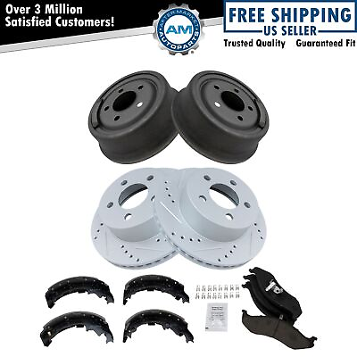 #ad Brake Performance Rotor Ceramic Pad Drum amp; Shoe Front amp; Rear Kit for Jeep $268.61