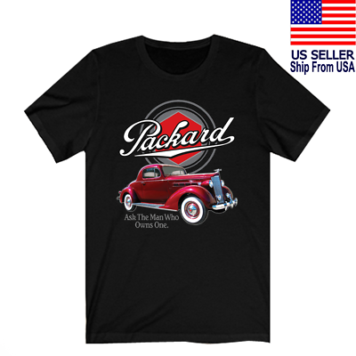 #ad Packard Motor Company Men#x27;s Black T Shirt Size S to 5XL $15.99