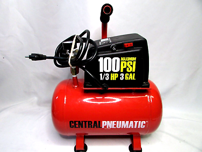 #ad Central Pneumatic 3 Gal. 1 3 HP 100 PSI Oil Free Air Compressor CMP090236 $85.75