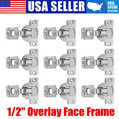 #ad 1 2quot; Overlay Soft Close Face Frame 105° Compact Cabinet Hinge Handware WHOLESALE $7.45