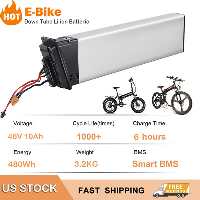 #ad 48V Electric Bike Battery 48V 10AH Ebike Lithium Battery Silverfish Li Battery $199.29
