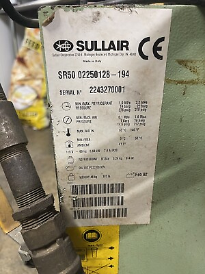#ad Sullair Sr50 Air Dryer $600.00