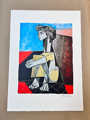 #ad Pablo Picasso Portrait of Jacqueline 1954 Pl.Signed Hand Number Ltd Ed Print $99.00