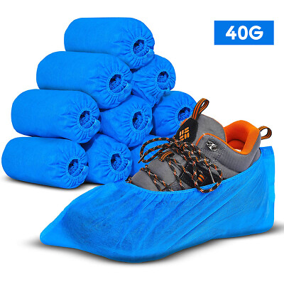 #ad 100Pcs Blue Disposable Shoe Covers Non woven Non Slip Resistant Dust proof NEW $12.87