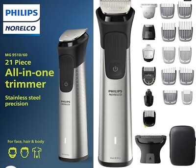 #ad Philips Norelco Multigroom 9000 MG9510 60 23 Piece All In 1 Men’s Grooming Kit $52.99