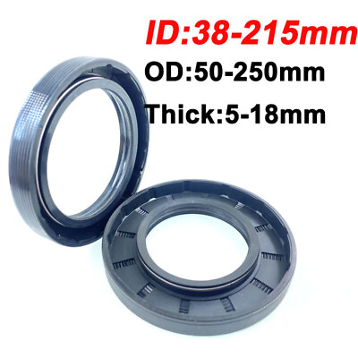 #ad TC Oil Seal Nitrile Rubber Rotary Shaft Seals Double Lipped Metric ID 38mm 215mm $5.45