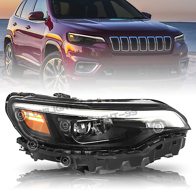 #ad Fit 2019 2022 Jeep Cherokee LED Headlight Assembly LED DRL Passenger RH Side $198.99