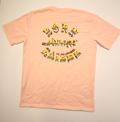 #ad Born x Raised Awake Pink Rocker T Shirt L READ Print Cracks Fits Slim $35.00