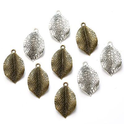 #ad 30Pcs Leaves Charms DIY Jewelry Making Pendant fit Necklace Bracelets $9.99