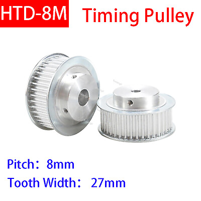 #ad HTD 8M 12T 60T Timing Pulley Pitch 8mm With Step Drive Pulleys Teeth Width 27mm $92.69