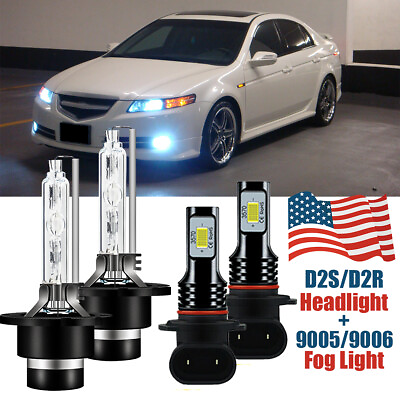 #ad #ad For Acura TL 2004 2006 Front HID Headlight High Low Beam Fog Light 4 Bulbs White $29.99