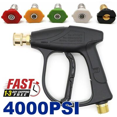 #ad 1 4quot; High Pressure Washer Gun 4000 PSI Car Wash Foam Spray Short Wand 5 Nozzle $12.99