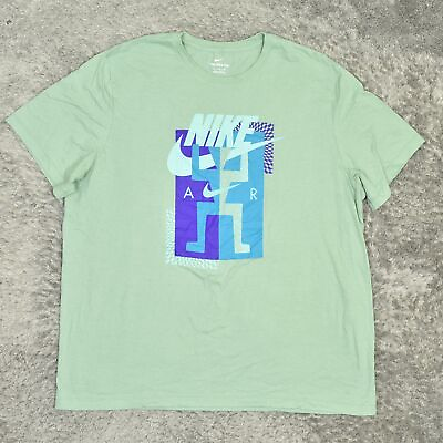 #ad Nike Men#x27;s Adult Sz 2XL Tee Shirt T Green Air Unique Big Logo Athletic Casual Co $14.45