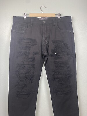 #ad Smoke Rise Original Collection Distressed Black Jeans Straight Leg Size 40 x 34 $21.50