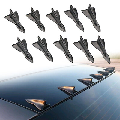 #ad 10Pcs Vortex Generator Shark Fin Jet Rear Roof Wing Spoiler Diffuser Accessories $18.75