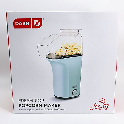 #ad DASH HOT AIR AQUA BLUE POPCORN MAKER W.MEASURING CUP CORDED KITCHEN APPLLIANCE $34.99