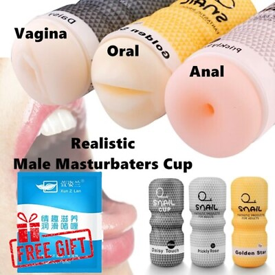#ad Male DEEP SUCKING Masturbaters Pocket Pussy Stroker Cup SEX Adult TOYS FOR MEN $4.49